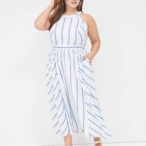 Lane Bryant Striped Sleeveless Maxi Dress